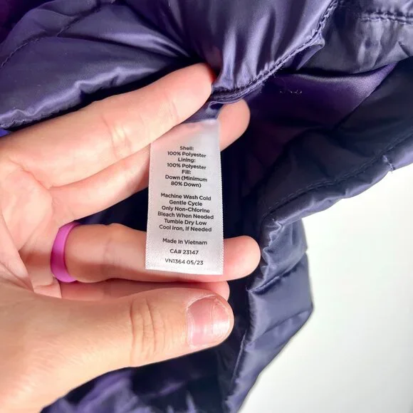 Talbots Puffer Vest Ombré Bright Purple Down Fill Winter Cozy Apres Sz XLP - Picture 5 of 6